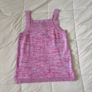 LOFT Outlet Women’s Cotton Pink and Purple Sleeveless Knitted Tank Top Size L P